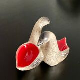 Duo goose-shaped goose and pepper shaker in ceramic