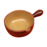 Glazed terracotta pan straight handle