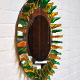 Miroir mural en verre de cristal des années 1960