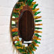 Crystal glass wall mirror, italy 1960's