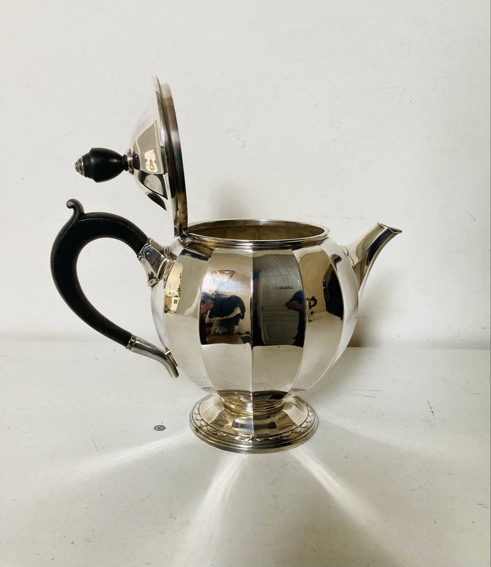 Art Deco teapot CHRISTOFLE early 20th century in silver-plated metal with hallmark