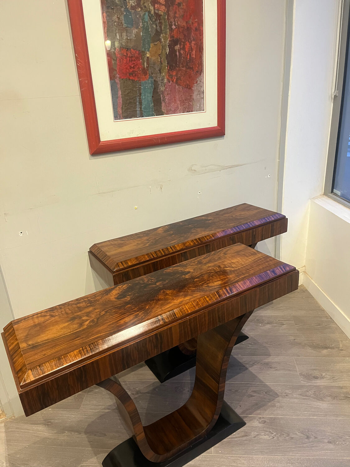 Art Deco pair of consoles