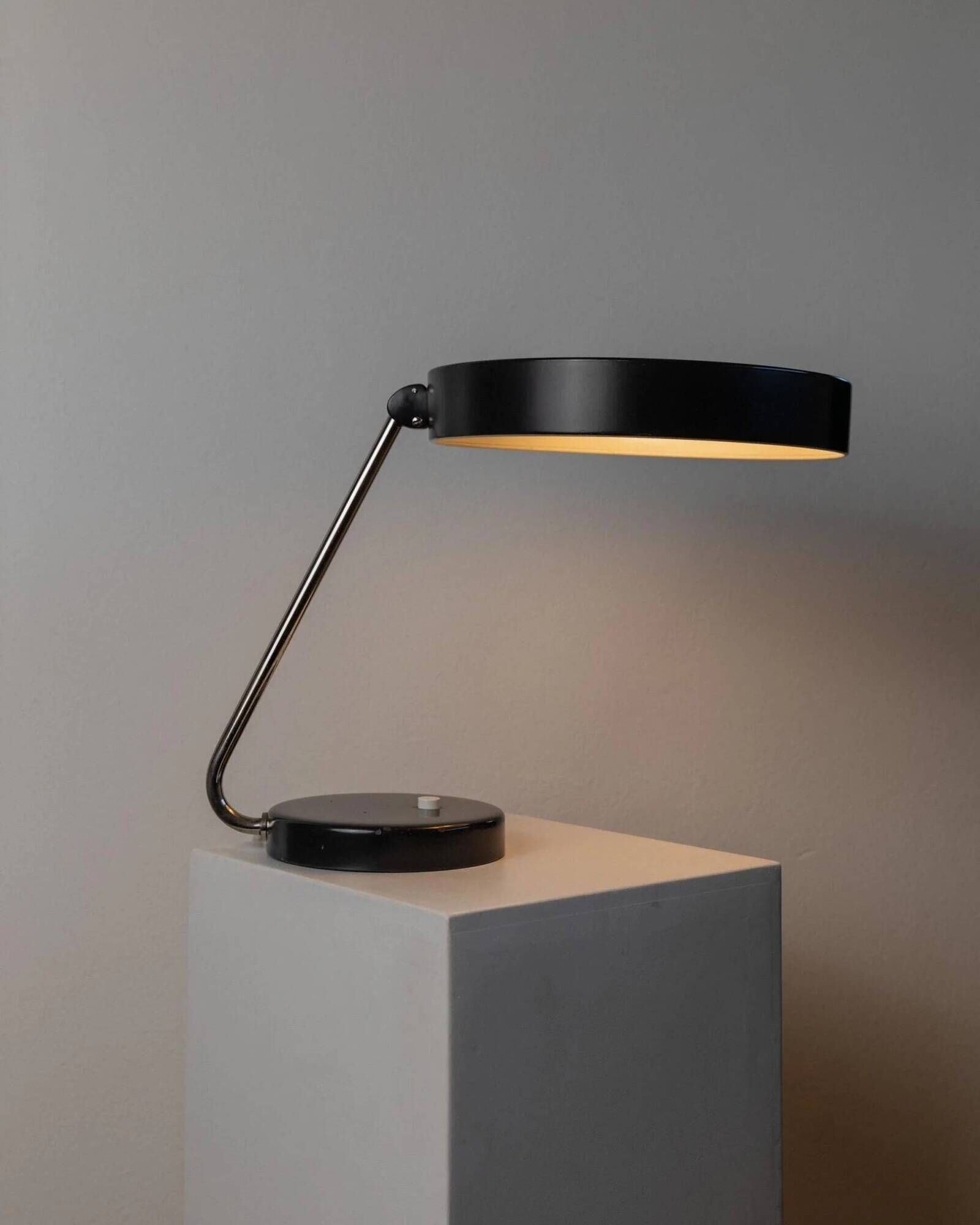 Anthracite Kaiser Idell Table Lamp 6658 in Matte Metal with Chrome Arm – Vintage Mid-Century Bauhaus Design