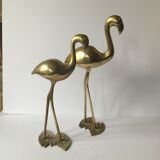 Vintage brass bird couple