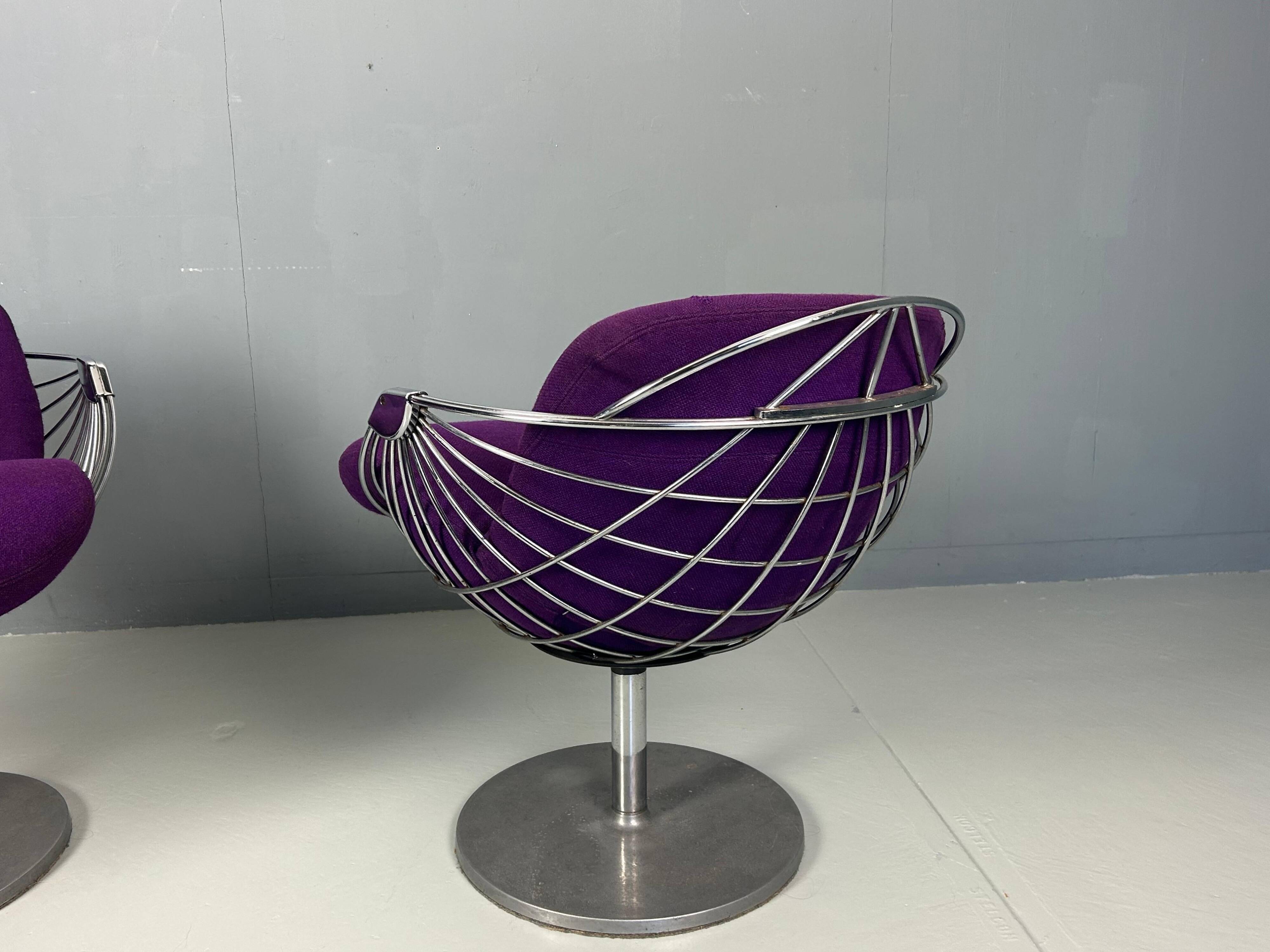 Rudi Verelst Set of 2 Original "Atomic" Ball Wire Lounge chairs, 1971