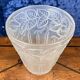Superb Art Nouveau vase in frosted molded pressed glass with foliage decorations