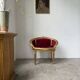Fauteuil bois doré et velours rouge Louis XVI