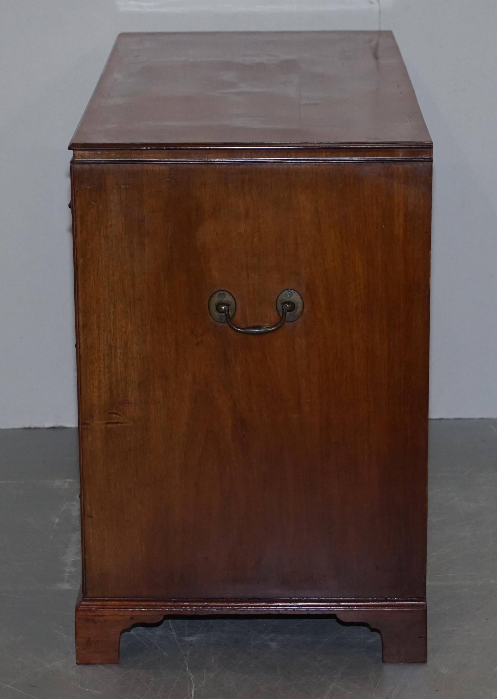 Georgian military campaign desk Regency with large map drawer