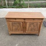 19th-century Louis XVI buffet renovated in walnut, 145cm.