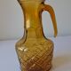 Amber glass carafe, brutalist style, Italy, 1970s.