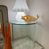 Coffee table 2 half moon Tempered glass Italy 70