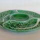 Appetizer Platter Majolica Green Ceramic Leaf Portuguese