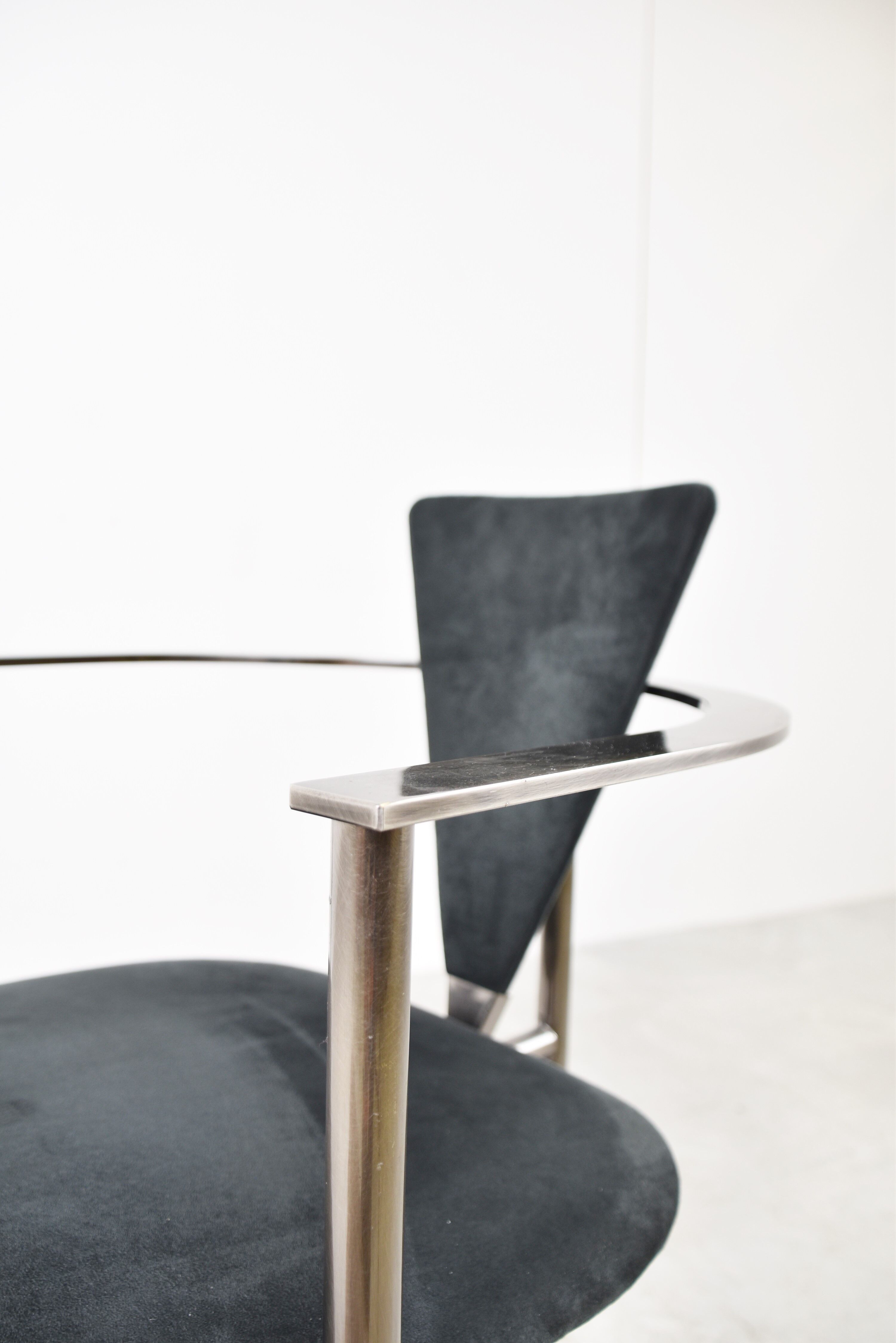 Set of 8 post modern dining chairs by Belgochrom, 1980s