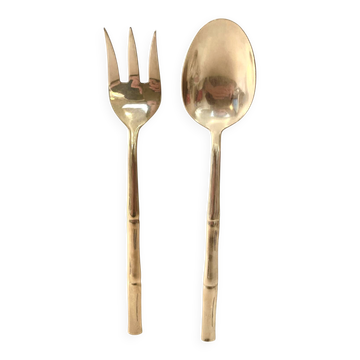 Vintage service cover, gilded bamboo, Hollywood Regency - circa 197.