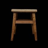 Rustic solid wood stool – brutalist spirit