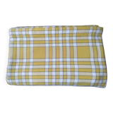 Vintage cotton tablecloth with yellow and white checks 1.40 x 1.90 m