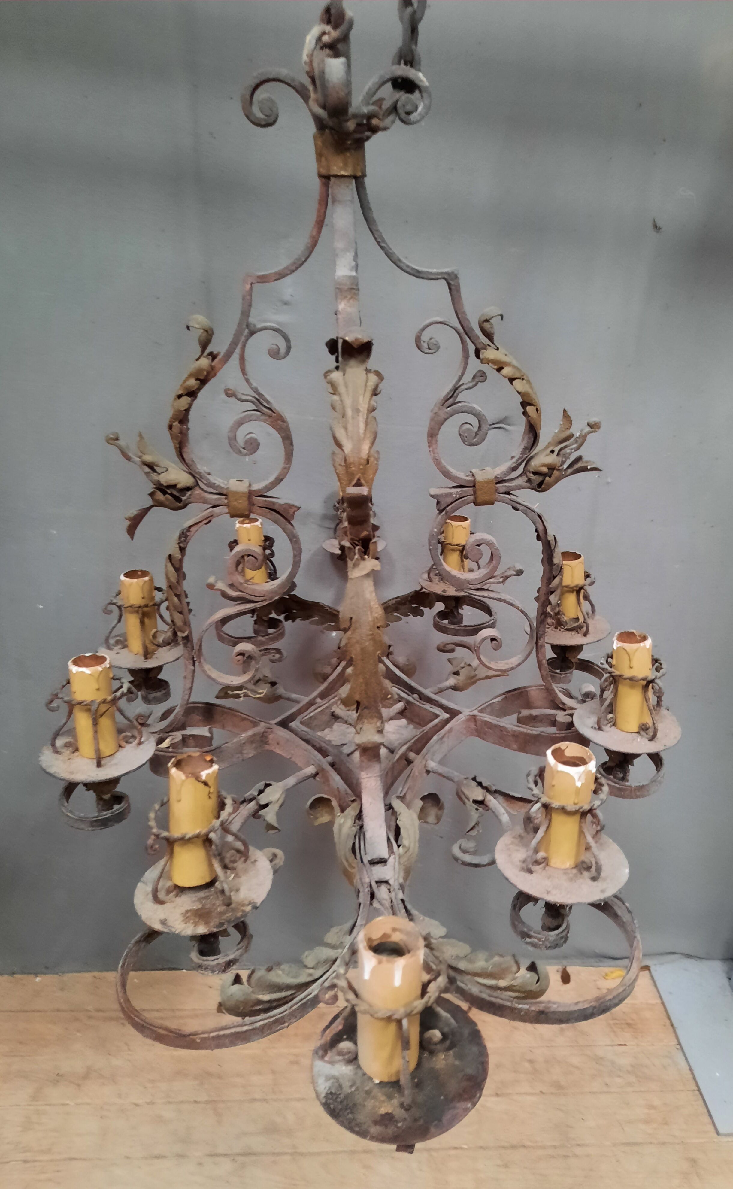 wrought iron chandelier medieval style