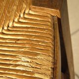 Wood and straw farm stool