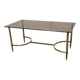 Gold brass coffee table with smoked glass 1970