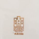 Service gien en porcelaine émaillée modèle "flèches" années 70