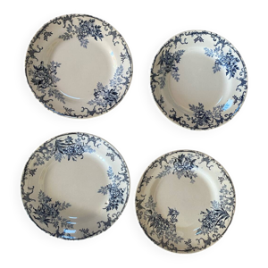 4 assiettes plates en - terre fer