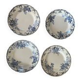 4 assiettes plates en terre de fer Hippolyte Boulenger