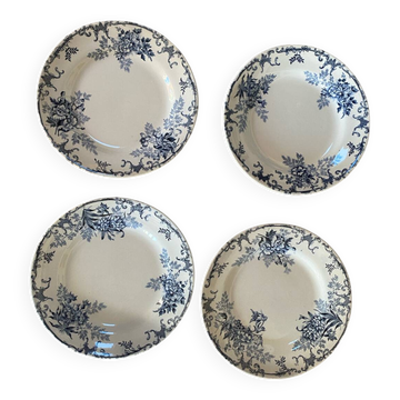 4 assiettes plates en terre de fer Hippolyte Boulenger