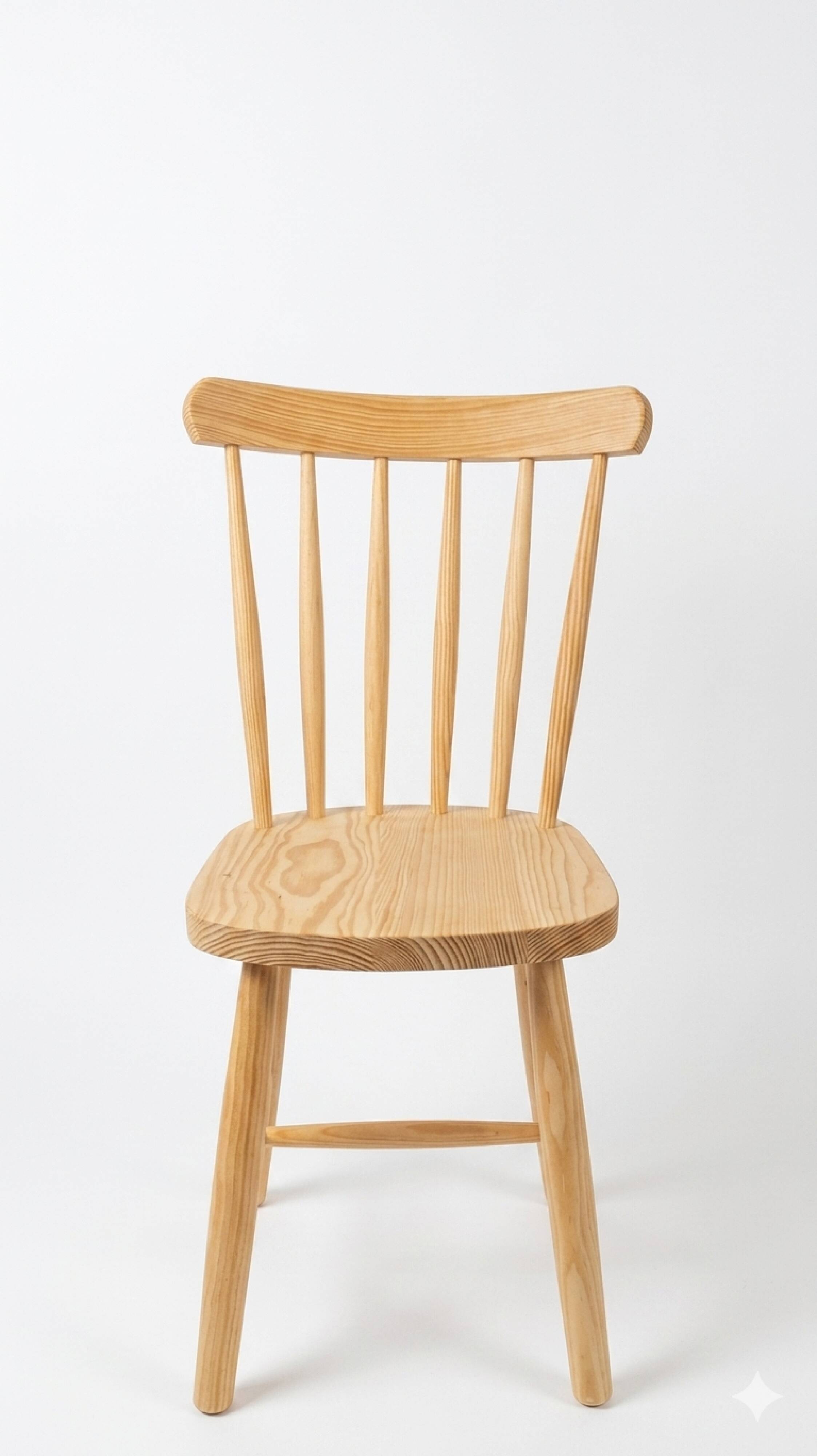 Chaise de style Windsor en bois clair vintage