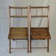 Pair of folding chairs 1950 sitting with blades