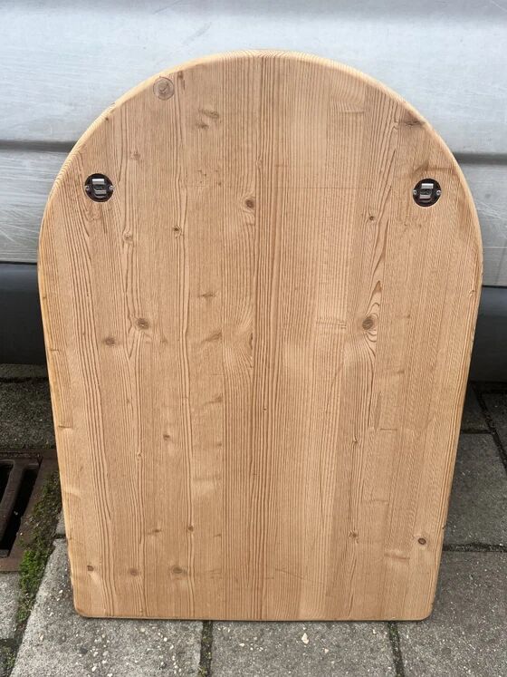 Vintage Large Pine Wooden Mirror, Sweden 1970's