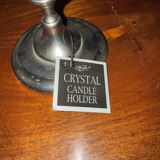 Crystal chandelier and silver-plated metal.