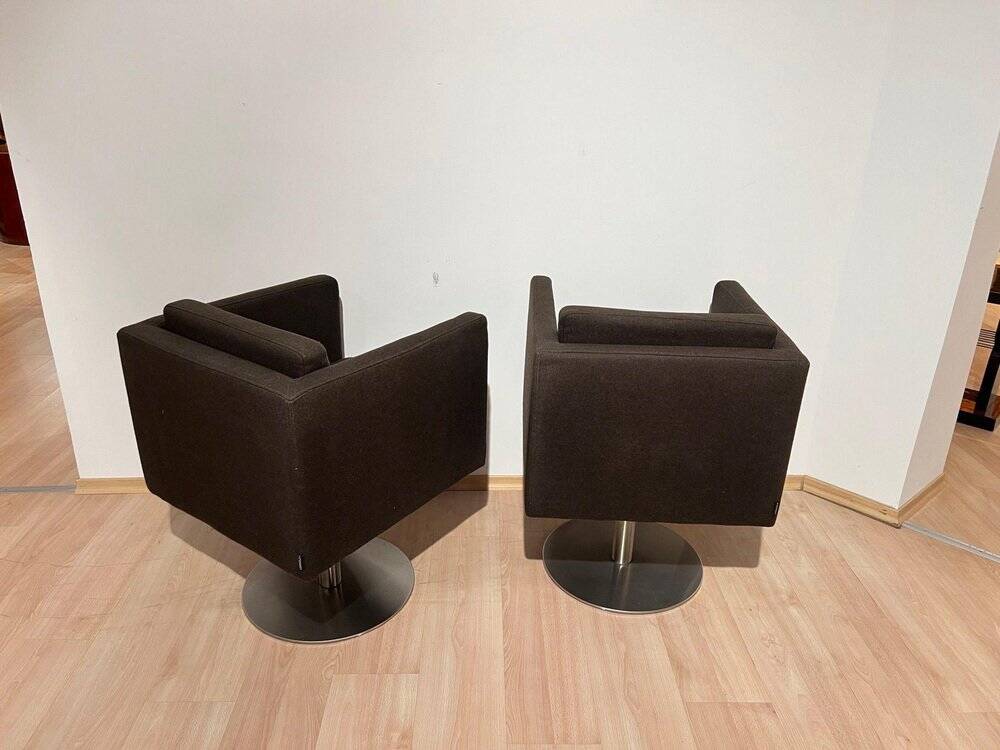 Set of Dutch Cubic Swivel Chairs with Tableau by Lensvelt, 2001