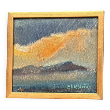 Original Swedish Oil On Canvas – “Glow Of Sunset” By Carl Erik Billeström – Vintage & Framed