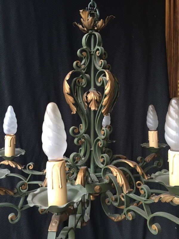 Lustre en fer forgé  époque 1940