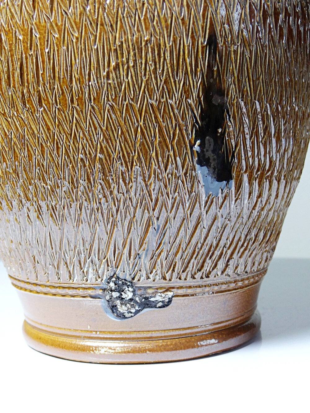 Gargoulette cruche grès émaillé brun de Beauvais ou Bonny vintage