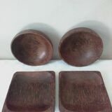 Set of wooden appetizer cups