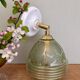 Vintage art deco tulip wall lamp in green and gold glass