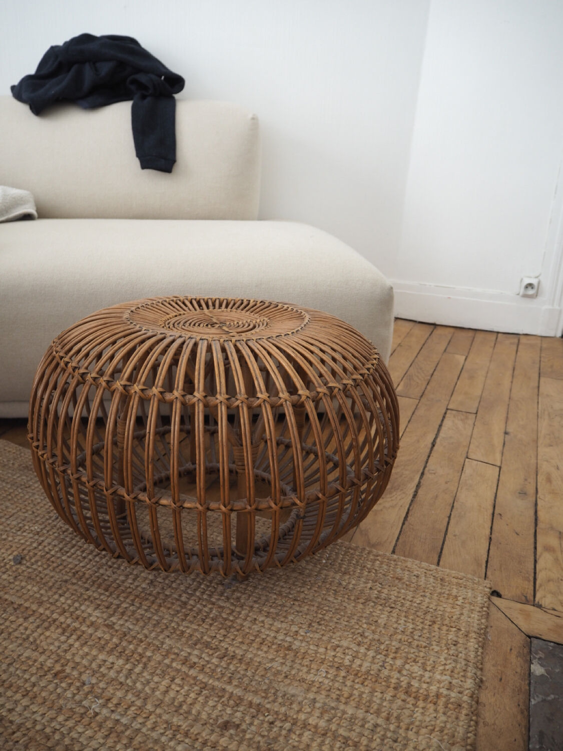 Pouf in rattan Franco Albini