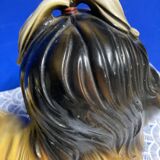 Italian Majolica Shitzu Dog Sculpture by Bravo Italy 1970