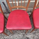 Chaises de bistrot en Skaï rouge