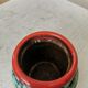 Vase vintage en céramique KIL de Yougoslavie : bordure marron, turquoise et rouge, années 1970