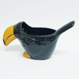 Cache-pot en céramique toucan vintage