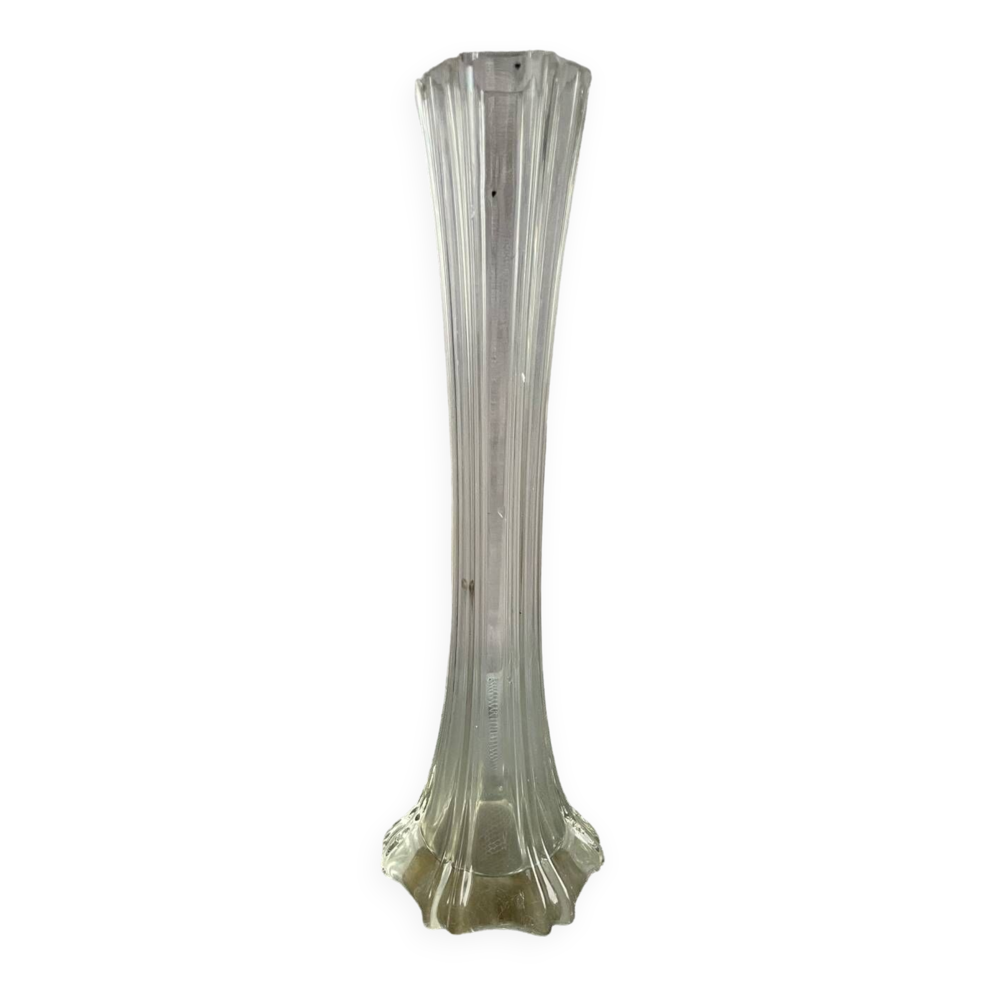 Vase, Soliflore with 6 serrated sides 20th century
