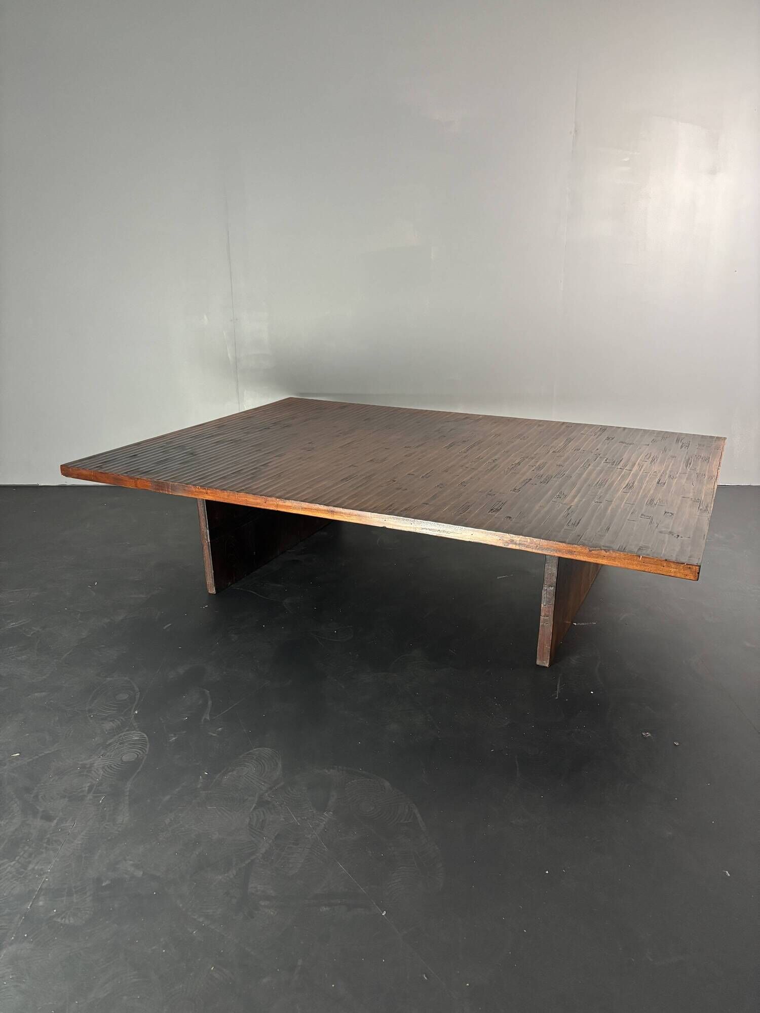 Low Japandi bamboo wabi sabi coffee table by Axel Vervoordt, Belgium 1980s