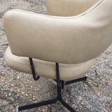 Pair of vintage swivel armchairs design xxeme
