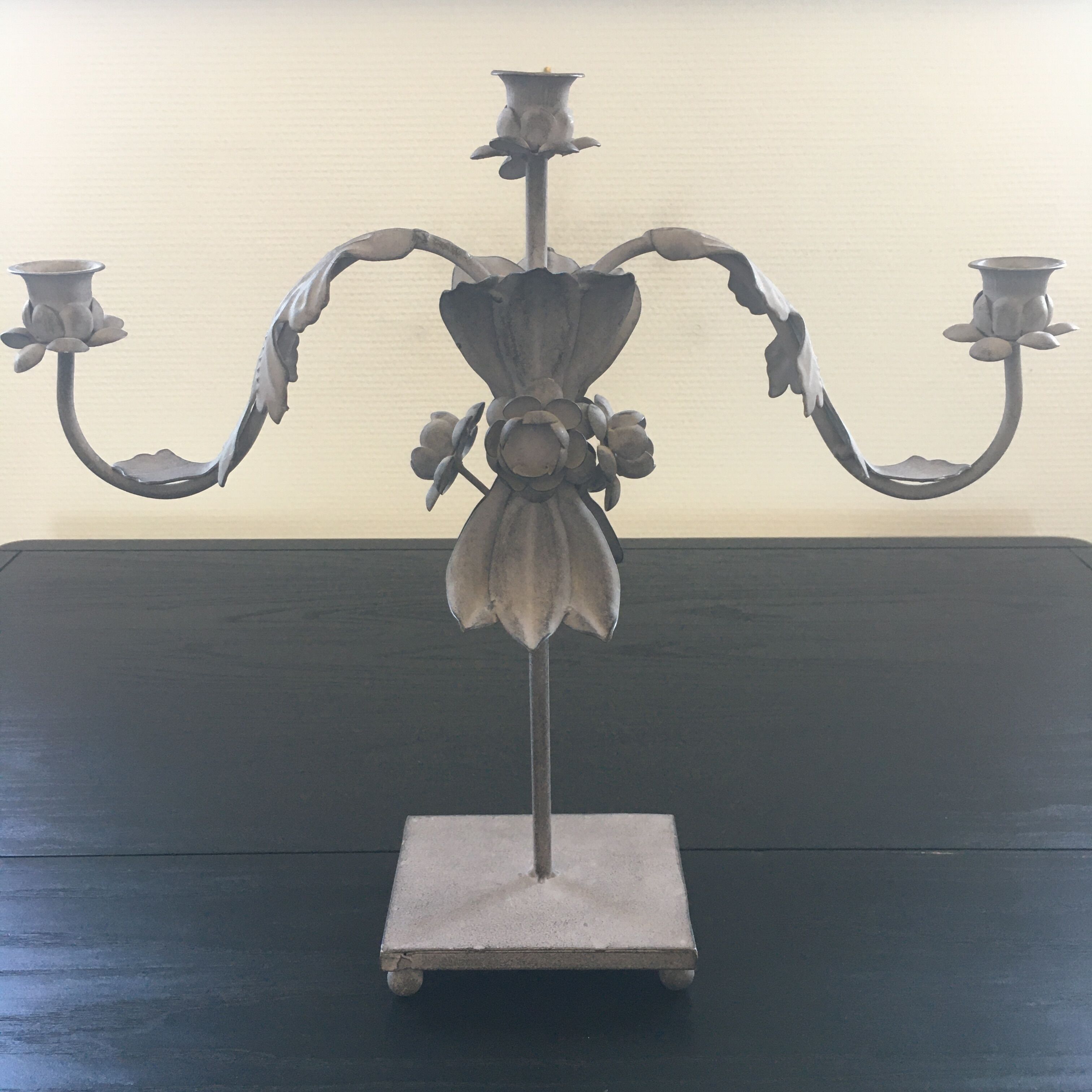 3-branch zinc candelabra