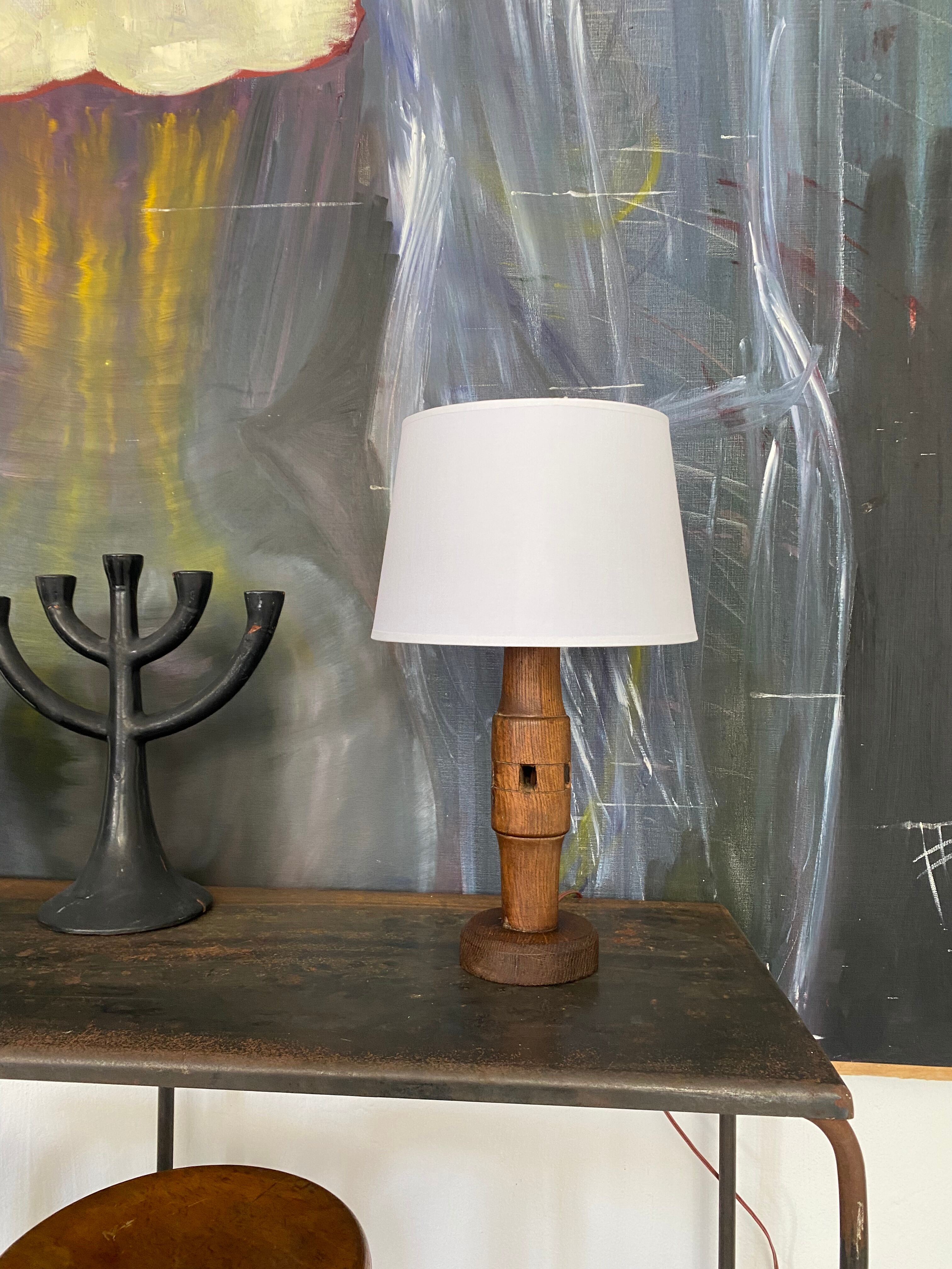 Modernist vintage wood lamp