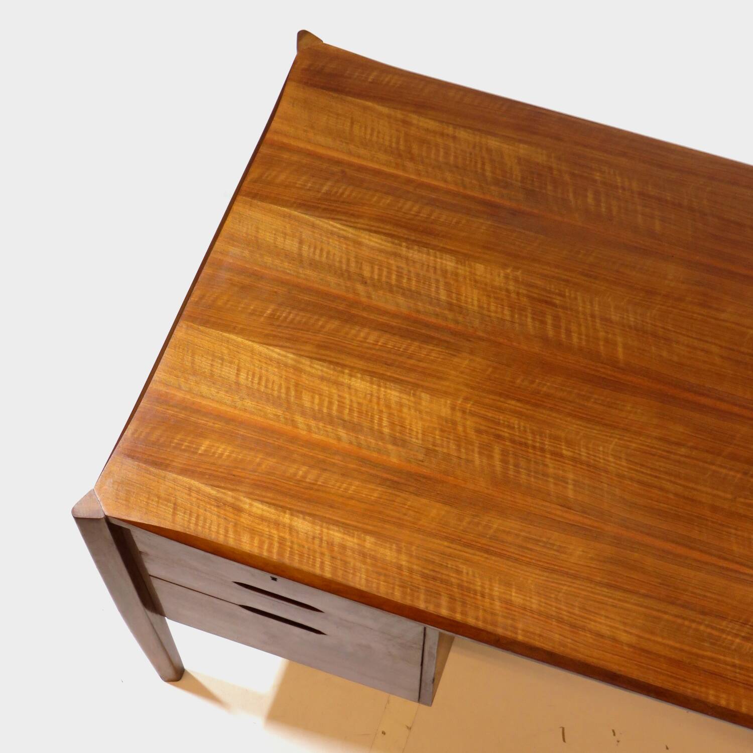 Vintage Mid-Century Modern Walnut Executive Desk by Wilhelm Renz