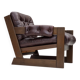 1970s, Scandinavian armchair, brown furniture leather, dark beech wood.