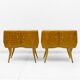 Pair of Mid-Century Style Beech and Chestnut Burl Bedside Tables, 1950s